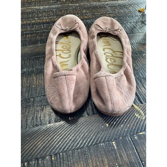 Sam Edelman Felicia Ballet Flats Pink Suede Size 8.5 Loafers bailarina - Picture 4 of 5